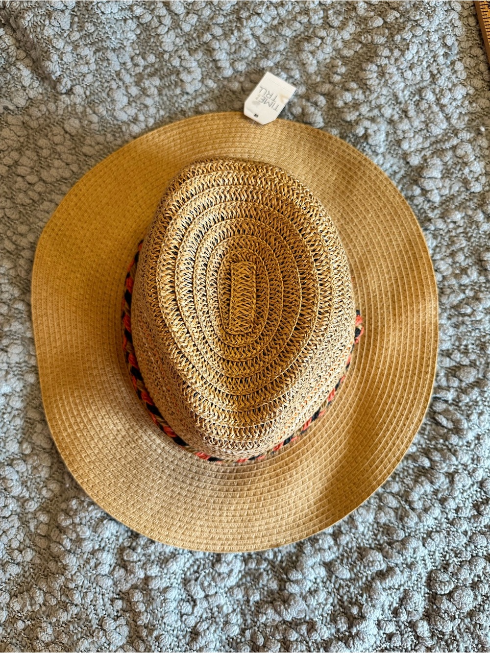 Straw Hat Tan Summer Vacation Resort Wear Beach Hat with braided trim